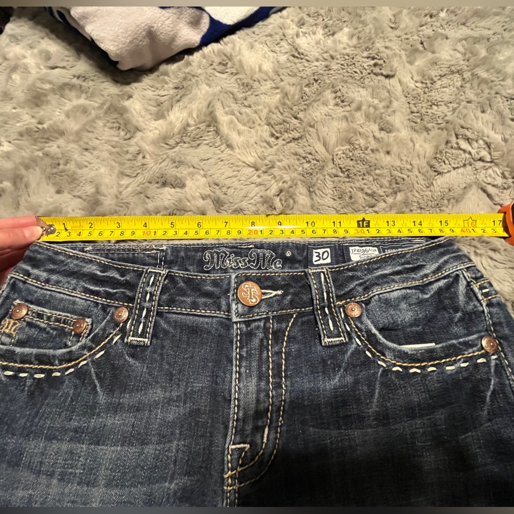 Miss Me Dark Blue Denim Shorts - Picture 6 of 8